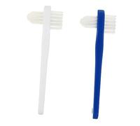 CALLARON Spazzola per Dentiera a Doppia Testa, 2 Pezzi, in Abs e Nylon, per Protesi Mobili Rimuove le Macchie e Mantiene la Finitura Originale
