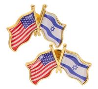 CALLARON Spille da Bavero Bandiera Usa e Israele in Lega, Set da 2 Distintivi da Petto Resistenti allo Sbiadimento per Giacca, Zaino e Borse, Souvenir Amicizia Stati Uniti Israele