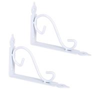 CALLARON Supporto Mensole da Muro in Ferro Bianco 2 Pezzi Staffa Angolare Pieghevole per Soggiorno e Cucina 150 MM