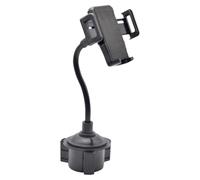 CALLARON Supporto per Telefono Auto Portabicchieri Nero in Plastica Braccio lungo Flessibile, Non Ostruisce la Visuale, Facile da Riporre la Guida Sicura