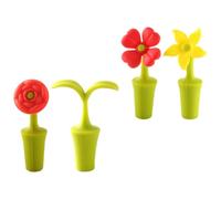 CALLARON Tappi Non Design Bottiglie 4 in a di Silicone Creativo Forma di Fiore Resistente Deformabile per Conservazione Sicura