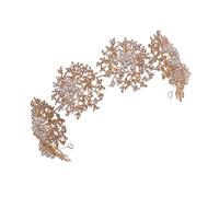 CALLARON Tasto Di Fiori Di Perle Nozze Bande Per Per Donne Cerchietto Di Perle Ballo Studentesco Glitter Nuziale Accessori Per Da Sposa Lega Golden