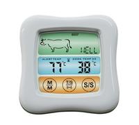 CALLARON Termometro da Cucina Sonda in Acciaio Inossidabile e Plastico, Timer Integrato e Rilevazione Temperatura per Carne di Maiale e Prosciutto, per Appassionati di Cottura Barbecue