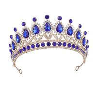 CALLARON tiara compleanno diadema decorativo corone di ritorno a casa corone e diademi di costume Essere Chiesa nuziale nuziale matrimonio Bride Headband Lega di zinco Blu