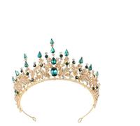 CALLARON tiara imitazione diamante dichiarazione sposa a Diademi corone principesse coroncine principesse barocca Principessa Sposa gioielleria per da sposa lega Green