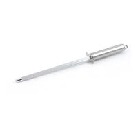 CALLARON Tondino Affilacoltelli in Acciaio Inossidabile per Affilatura di Precisione e Lame Seghettate, Utensile Professionale per Cucina e Caccia, Colore Argento