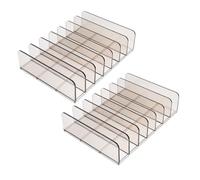 CALLARON Vassoio Porta Contanti Acrilico 2 Pezzi Scomparti Multiuso per Ufficio e Scuola, Organizer per Scrivania Divisori e Superficie Liscia, Cassetto Porta Valuta per Spazi Ordinati