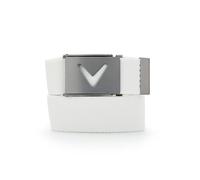 Callaway Cintura da golf da uomo con logo a V, materiale elasticizzato resistente, punta in metallo e fibbia regolabile, tinta unita