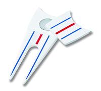 Callaway Golf Unisex 2021 Triple Track Divot Tool, Golf Accessory, White/Blue/Red, Taglia Unica