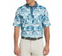 Callaway Opti-Dri Golf Camicia Uomo Blu Bianco Floreale UPF 50 Stretch [XL]