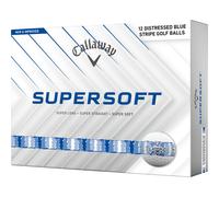 Callaway Palline da golf Supersoft 2025 Distressed Stripe - Confezione da 12, bianco/blu