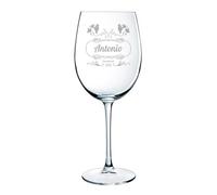 CALLE DEL REGALO Bicchieri da vino personalizzati | Bicchiere da vino in vetro da 58 oppa 9 x 21 cm | Bicchiere da vino personalizzato con nome e anno | (RACCOLTA 1 COPA)