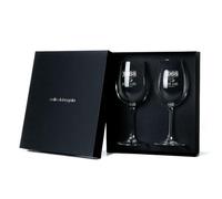 CALLE DEL REGALO Bicchieri da vino personalizzati | Bicchieri da vino in vetro da 58 icchieri incisi con anno di nascita e nome | Astuccio incluso | (ANNO NASCITA, 2 BICCHIERI CON CONFEZIONE)