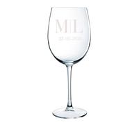 CALLE DEL REGALO Bicchieri da vino personalizzati | Bicchieri da vino in vetro da 58 cl (MONOGRAMA, 1 BICCHIERA)