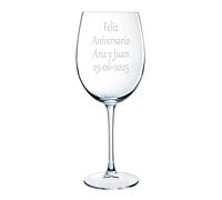 CALLE DEL REGALO Bicchieri da vino personalizzati | Bicchieri da vino in vetro da 58 cl (TESTO, 1 COPA)