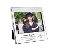 CALLE DEL REGALO Cornice portafoto personalizzata per la laurea, argento con spazio per iscrizione e data