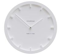 CalleaDesign 26 cm, Orologio da parete dal design moderno minimalista, colore bianco. Modello Miny, ideale per studio, cucina o camera su parete scura.