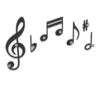CalleaDesign - Appendiabiti con note musicali da parete Verdi. Installazione libera in base allo spazio con 8 pomelli