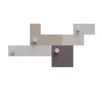CalleaDesign - Appendiabiti da muro per l'ingresso UTUT-4. Modulare, installazione a piacere con 4 pomelli. Ampliabile. (Cioccolato - Sabbia - Caffelatte)