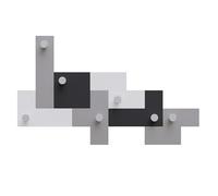 CalleaDesign - Appendiabiti da parete per l'ingresso UTUT-7. Modulare, installazione a piacere con 7 pomelli. Ampliabile. (Nero - Alluminio - Bianco)
