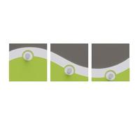 CalleaDesign - Appendiabiti moderno per l'ingresso Sophia con 3 pomelli, 23x73 cm (verde mela - bianco - grigio quarzo)