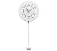 CalleaDesign Orologio a Pendolo da Parete Filippo Bianco Alluminio Rotondo 20 x 50 cm Design Semplice e Moderno Meccanismo Silenzioso Made in Italy Adatto alla Cucina 9 Colori Disponibili Legno