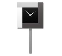 CalleaDesign Orologio a pendolo moderno da parete Stripes Legno Nero