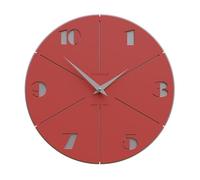 CalleaDesign - Orologio da parete Aurelio diametro 34 o 48 cm, artigianato italiano e meccanismo tedesco al quarzo. (Rosso fuoco, 48 cm)