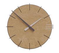 CalleaDesign - Orologio da Parete moderno Mike 42x42 - Orologio da Parete design in legno, orologio a muro per cucina o soggiorno [radica di noce, cioccolato, sabbia]