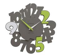 CalleaDesign Orologio da Parete Partcolare DUE95, 34 cm - Design Moderno per il Muro della Cucina, Camera e Soggiorno, Silenzioso [Verde Mela]