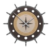 CalleaDesign Orologio da parete Rosa dei Venti Legno Cioccolato