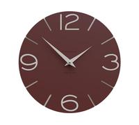 CalleaDesign Orologio da Parete Smile - Handmade in Italy, Design Silenzioso Moderno, 30 cm, Elegante da Arredo - Colore Rosso Vino e Sabbia