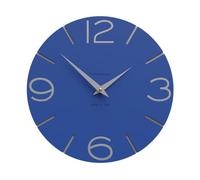 CalleaDesign Orologio da Parete Smile - Handmade in Italy, Design Silenzioso Moderno, 30 cm, Elegante da Arredo - Colore Blu elettrico e Alluminio