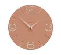 CalleaDesign Orologio da Parete Smile - Handmade in Italy, Design Silenzioso Moderno, 30 cm, Elegante da Arredo - Colore Terracotta e Pesca chiaro