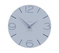 CalleaDesign Orologio da Parete Smile - Handmade in Italy, Design Silenzioso Moderno, 30 cm, Elegante da Arredo - Colore Azzurro polvere e Carta da zucchero