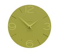 CalleaDesign Orologio da Parete Verde Oliva per il muro del Salotto, Cucina, Ufficio. Silenzioso, Design, Grande 30 cm. Orologio verde da parete particolare moderno italiani.