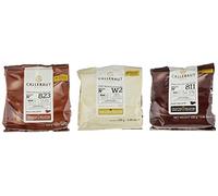 Callebaut 3 x 400g Bundle - Copertura di Cioccolato al Latte, Fondente & Bianco Belga - Finest Belgian Chocolate (Callets) Confezione da 3 x 400g