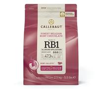 Callebaut Receipe RB1 Ruby - Cioccolato rosa, 47,3% di cacao, 2,5 kg, confezione da 1