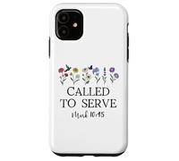 Called to Serve God Quote Christian Bible Verse Mark 10:45 Custodia per iPhone 11