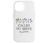 Called to Serve God Quote Christian Bible Verse Mark 10:45 Custodia per iPhone 14
