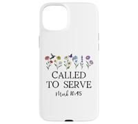 Called to Serve God Quote Christian Bible Verse Mark 10:45 Custodia per iPhone 15 Plus