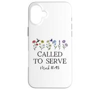 Called to Serve God Quote Christian Bible Verse Mark 10:45 Custodia per iPhone 16 Plus
