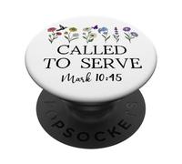 Called to Serve God Quote Christian Bible Verse Mark 10:45 PopSockets PopGrip Adesivo