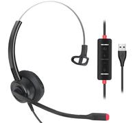 Callez Cuffie per computer cablate con microfono ENC 2 con cancellazione | Cuffie mono USB con controlli in linea, cuffie per computer da ufficio per team Skype Webinar Home Office Work Call Center