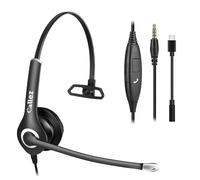 Callez Cuffie per computer con jack da 3,5 mm con microfono a cancellazione del rumore, cuffie con cavo USB-C per laptop, PC, Samsung, iPhone, telefoni cellulari, tablet, Chromebook, team, zoom, casa
