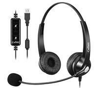 Callez Cuffie USB PC con Microfono Cancellazione del Rumore e Controllo del Volume, Auricolari PC Stereo per Computer Business Skype UC SoftPhone Call Center Ufficio, Chat Cristallina, Ultra Leggere