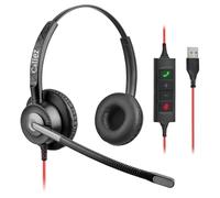 Callez Cuffie USB PC con microfono, cuffie stereo con microfono ENC 2 per cancellazione del rumore, controllo delle chiamate, cuffie business con cavo per home office call center team, zoom skype