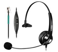 Callez Polycom - Cuffie telefoniche RJ9 con microfono a cancellazione del rumore e controlli del volume, cuffie mono per ufficio, compatibili con telefoni fissi Polycom VVX250 VVX400 VVX410 VVX411