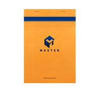 Calligraphe 10705C Bloc Notes Master a punto metallico intestazione arancione (un marchio di Clairefontaine) - A5 14,8x21 cm - 100 Fogli Quadretti Piccoli - Carta 70 g - Copertina in carta rivestita