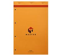 Calligraphe 10754C Bloc Notes Master a punto metallico Intestazione forata 4 Buchi arancione (un marchio di Clairefontaine) - A4+ 21x31,8 cm - 80 Fogli Quadretti Grandi - Carta 80 g - Copertina in carta rivestita